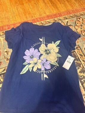 O'Neill Navy Short-Sleeve Tee with Purple & Yellow Floral Print
